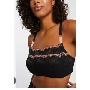 Montelle Dolce Vita Black Underwire Bandeau Bra sz 40E (DD) NWT